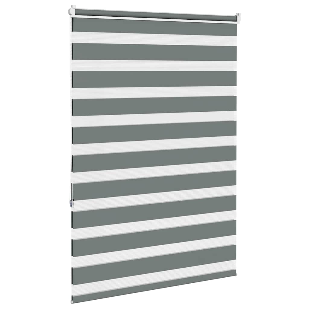 vidaXL Zebra Blind Dark Grey 105x150cm Fabric Width 100.9 cm Polyester