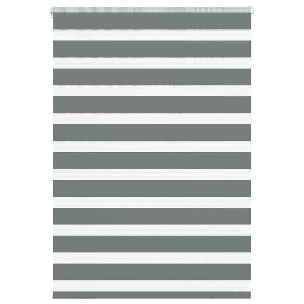vidaXL Zebra Blind Dark Grey 110x150 cm Fabric Width 105.9 cm Polyester