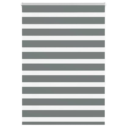 vidaXL Zebra Blind Dark Grey 110x150 cm Fabric Width 105.9 cm Polyester