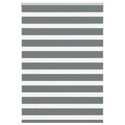 vidaXL Zebra Blind Dark Grey 110x150 cm Fabric Width 105.9 cm Polyester