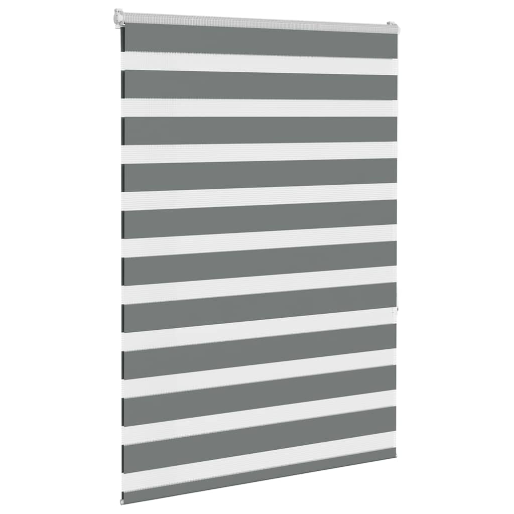 vidaXL Zebra Blind Dark Grey 110x150 cm Fabric Width 105.9 cm Polyester
