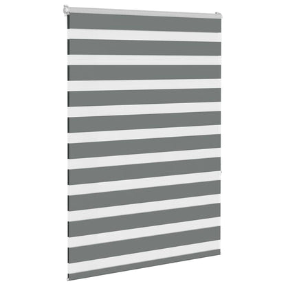 vidaXL Zebra Blind Dark Grey 110x150 cm Fabric Width 105.9 cm Polyester