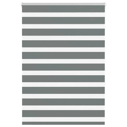 vidaXL Zebra Blind Dark Grey 115x150 cm Fabric Width 110.9 cm Polyester