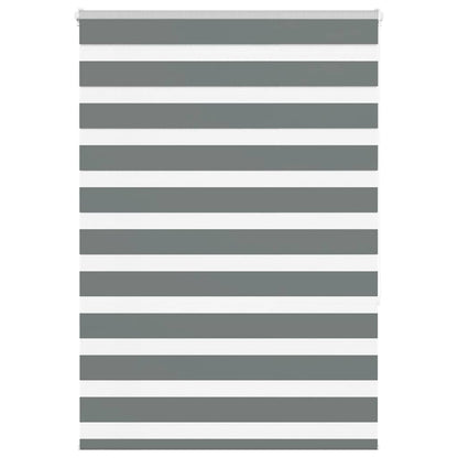 vidaXL Zebra Blind Dark Grey 115x150 cm Fabric Width 110.9 cm Polyester