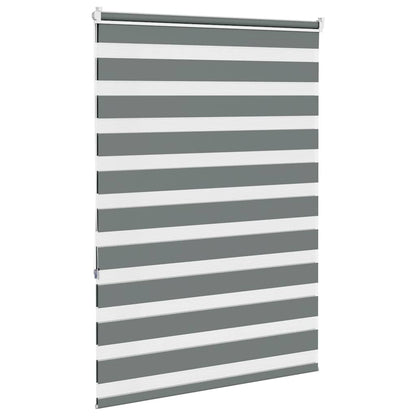 vidaXL Zebra Blind Dark Grey 115x150cm Fabric Width 110.9 cm Polyester