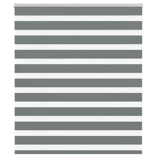 vidaXL Zebra Blind Dark Grey 120x150cm Fabric Width 115.9 cm Polyester