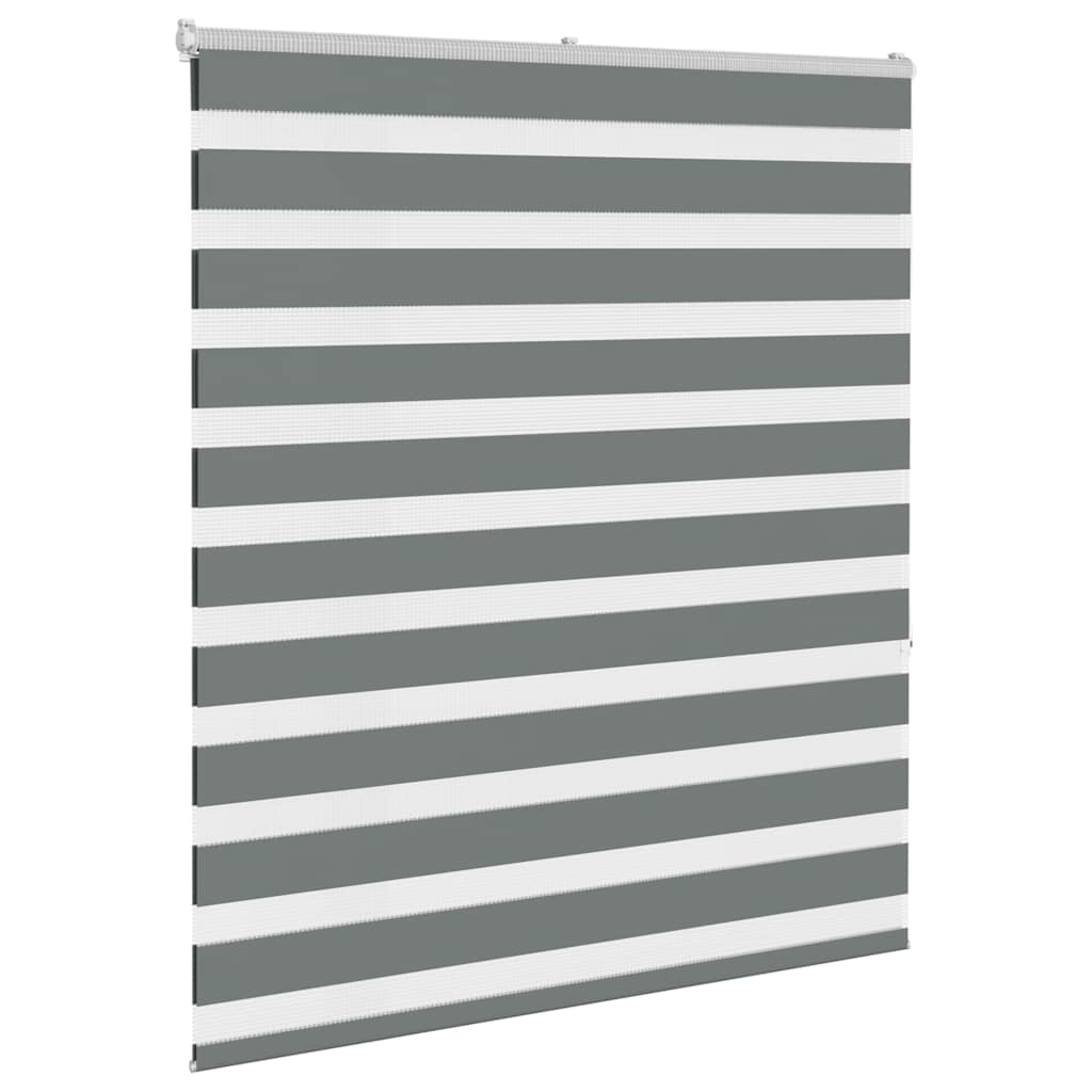 vidaXL Zebra Blind Dark Grey 120x150cm Fabric Width 115.9 cm Polyester