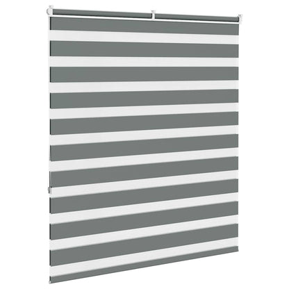 vidaXL Zebra Blind Dark Grey 120x150cm Fabric Width 115.9 cm Polyester