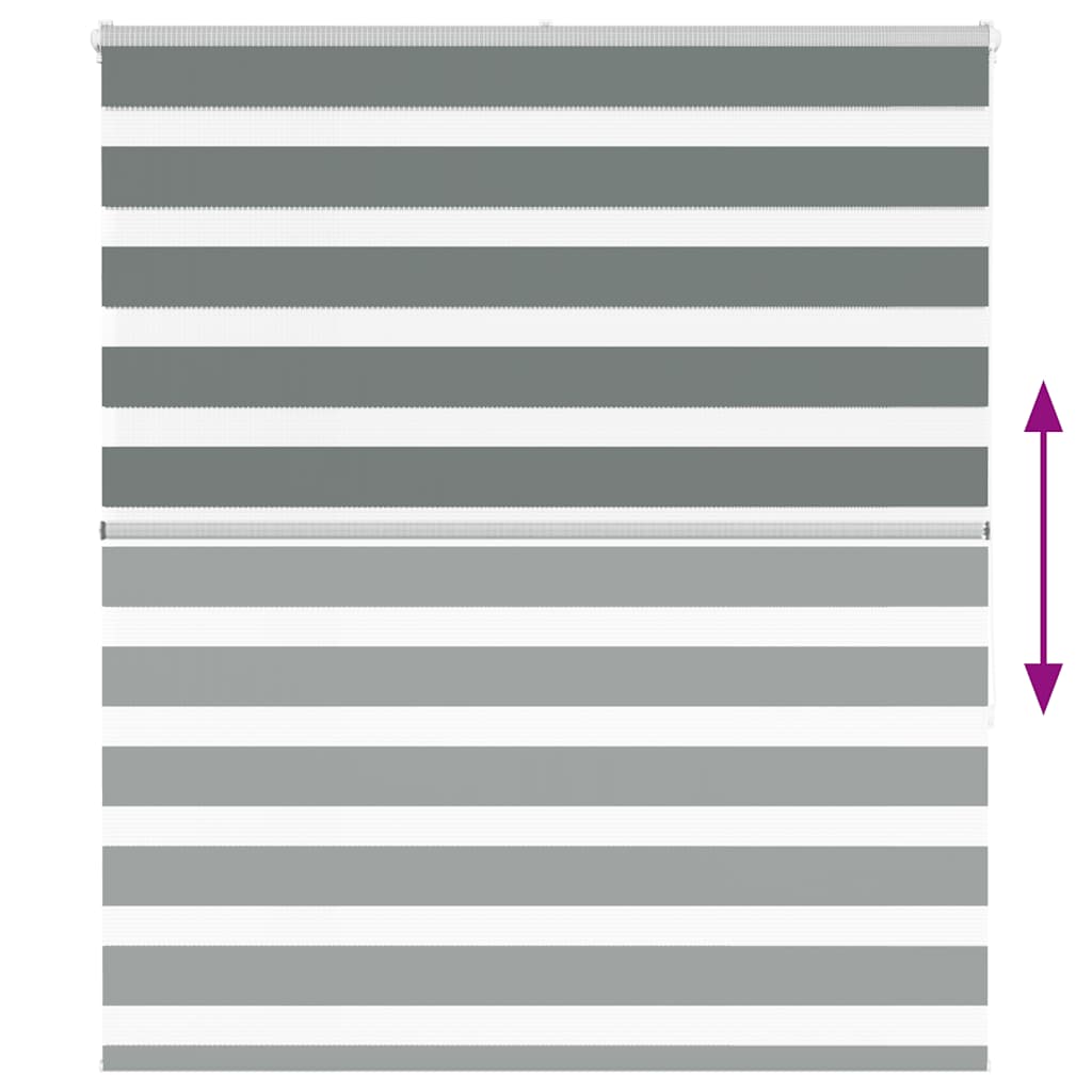 vidaXL Zebra Blind Dark Grey 120x150cm Fabric Width 115.9 cm Polyester