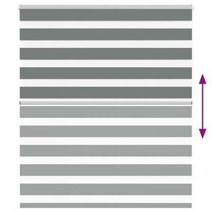 vidaXL Zebra Blind Dark Grey 120x150cm Fabric Width 115.9 cm Polyester