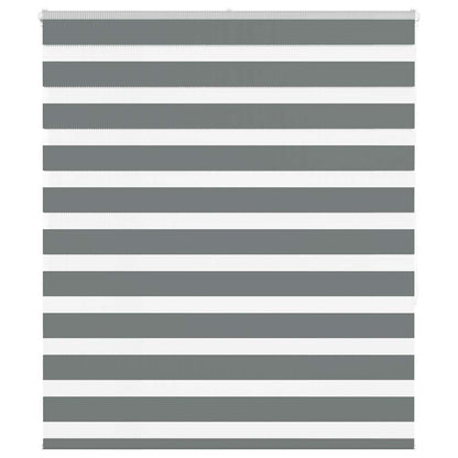 vidaXL Zebra Blind Dark Grey 125x150 cm Fabric Width 120.9 cm Polyester