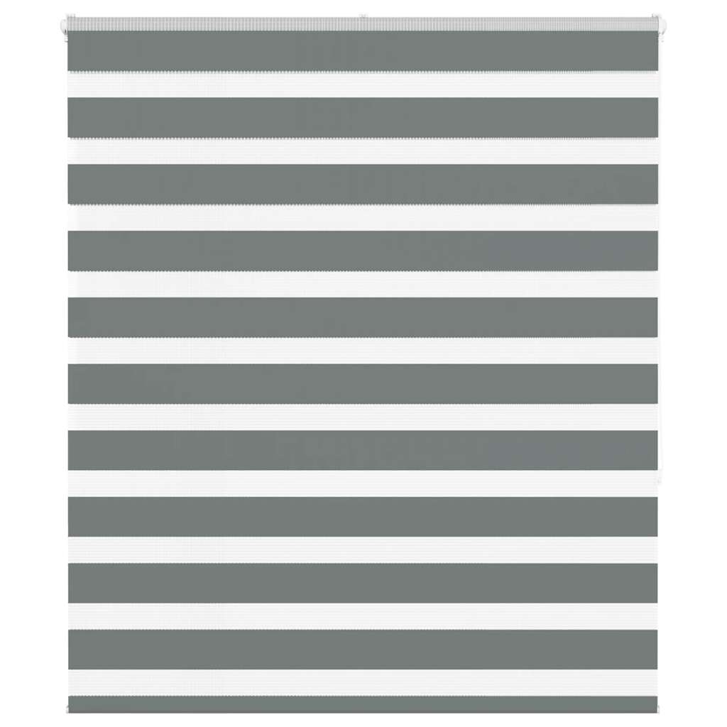 vidaXL Zebra Blind Dark Grey 130x150 cm Fabric Width 125.9 cm Polyester