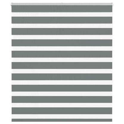 vidaXL Zebra Blind Dark Grey 130x150 cm Fabric Width 125.9 cm Polyester