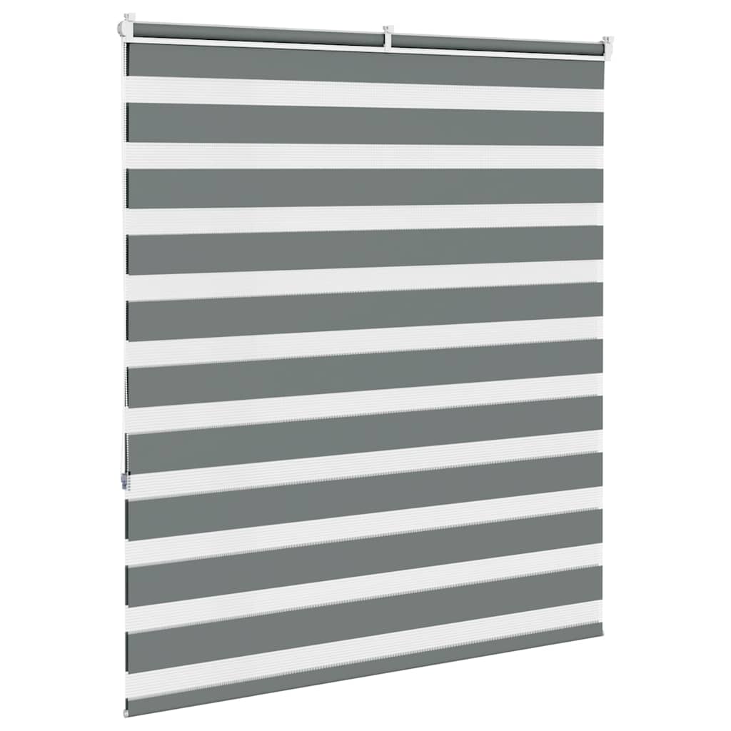 vidaXL Zebra Blind Dark Grey 130x150cm Fabric Width 125.9 cm Polyester