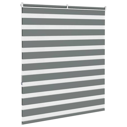 vidaXL Zebra Blind Dark Grey 130x150cm Fabric Width 125.9 cm Polyester