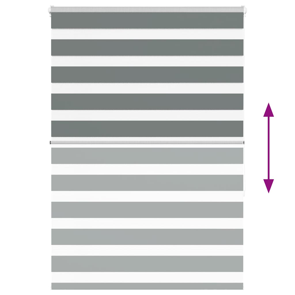 vidaXL Zebra Blind Dark Grey 130x150 cm Fabric Width 125.9 cm Polyester