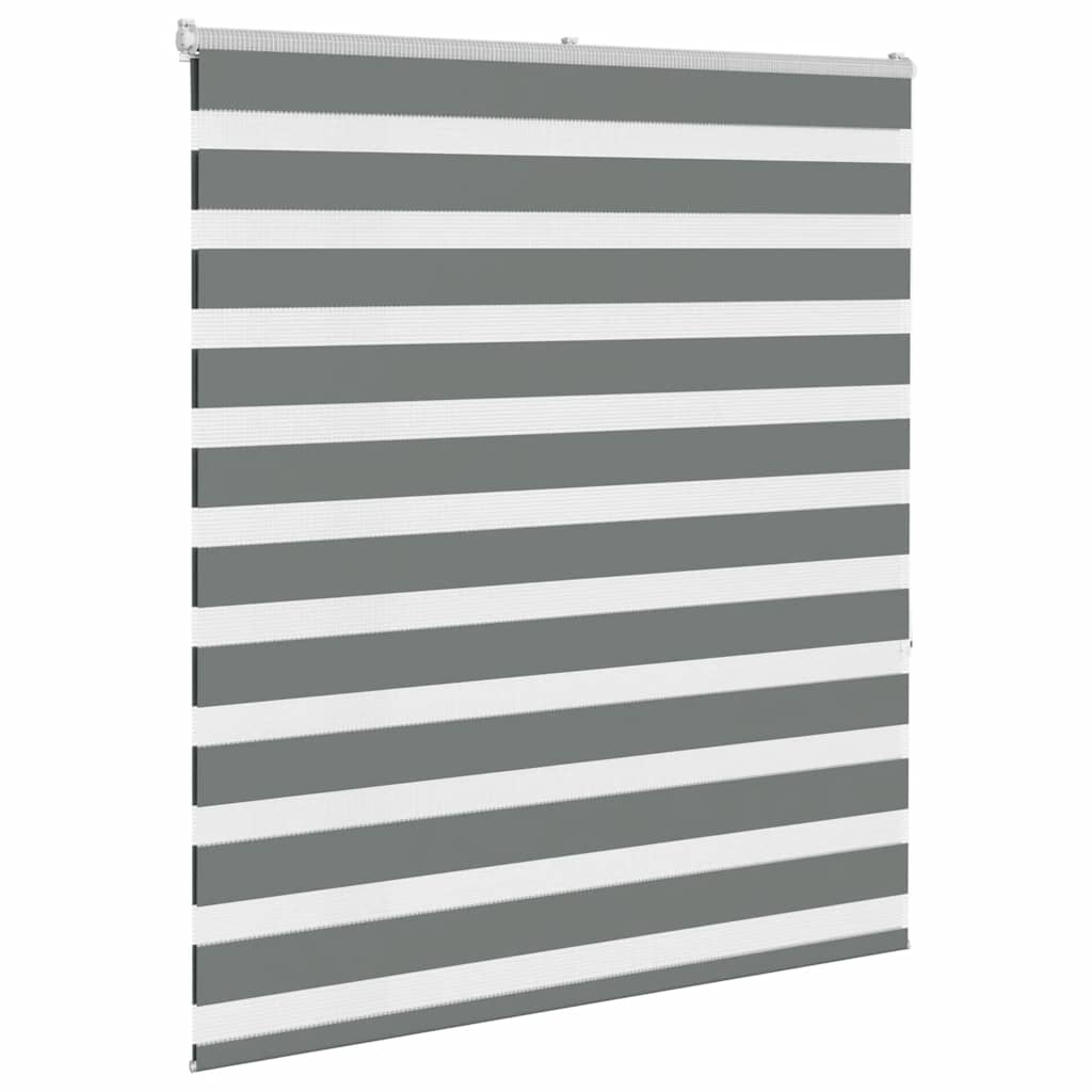 vidaXL Zebra Blind Dark Grey 135x150cm Fabric Width 130.9 cm Polyester