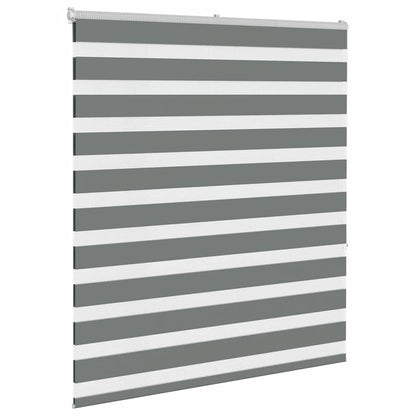 vidaXL Zebra Blind Dark Grey 135x150cm Fabric Width 130.9 cm Polyester