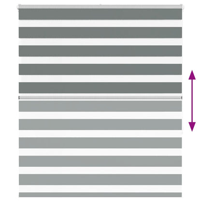 vidaXL Zebra Blind Dark Grey 135x150 cm Fabric Width 130.9 cm Polyester