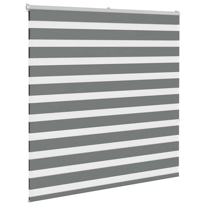 vidaXL Zebra Blind Dark Grey 140x150cm Fabric Width 135.9 cm Polyester