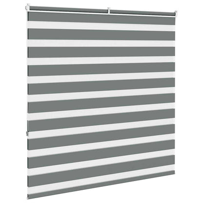 vidaXL Zebra Blind Dark Grey 140x150cm Fabric Width 135.9 cm Polyester