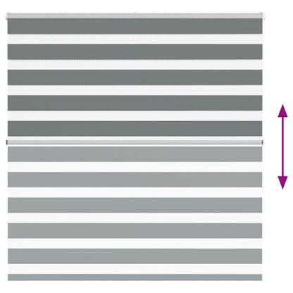 vidaXL Zebra Blind Dark Grey 140x150cm Fabric Width 135.9 cm Polyester