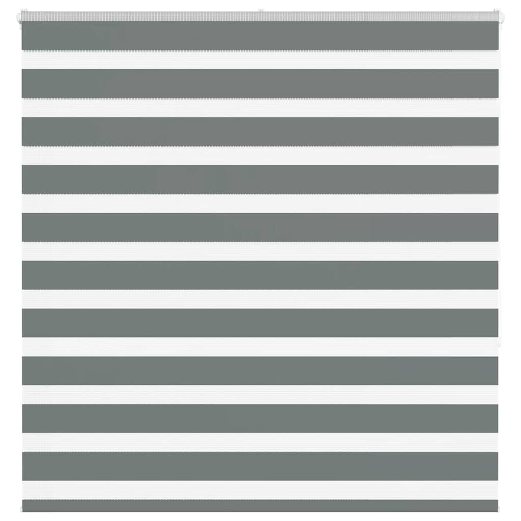 vidaXL Zebra Blind Dark Grey 145x150cm Fabric Width 140.9 cm Polyester