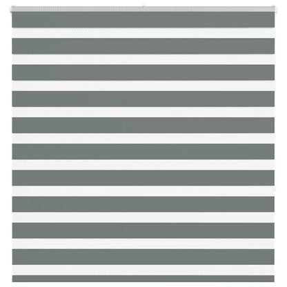 vidaXL Zebra Blind Dark Grey 145x150cm Fabric Width 140.9 cm Polyester