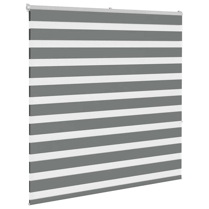 vidaXL Zebra Blind Dark Grey 150x150cm Fabric Width 145.9 cm Polyester