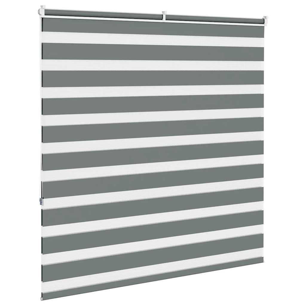 vidaXL Zebra Blind Dark Grey 150x150cm Fabric Width 145.9 cm Polyester
