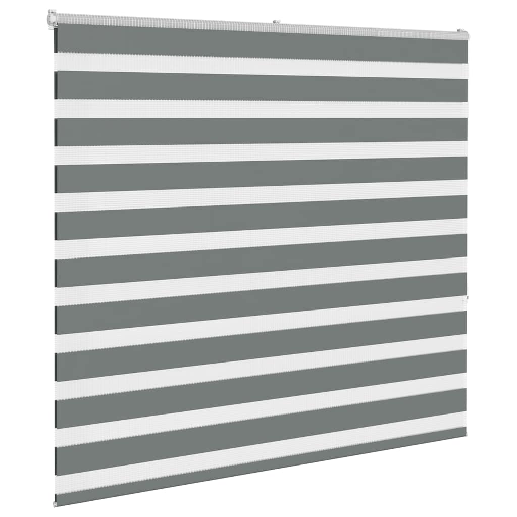 vidaXL Zebra Blind Dark Grey 155x150cm Fabric Width 150.9 cm Polyester