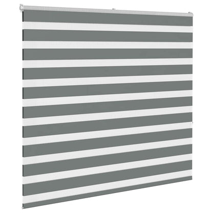 vidaXL Zebra Blind Dark Grey 155x150cm Fabric Width 150.9 cm Polyester