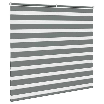 vidaXL Zebra Blind Dark Grey 155x150cm Fabric Width 150.9 cm Polyester