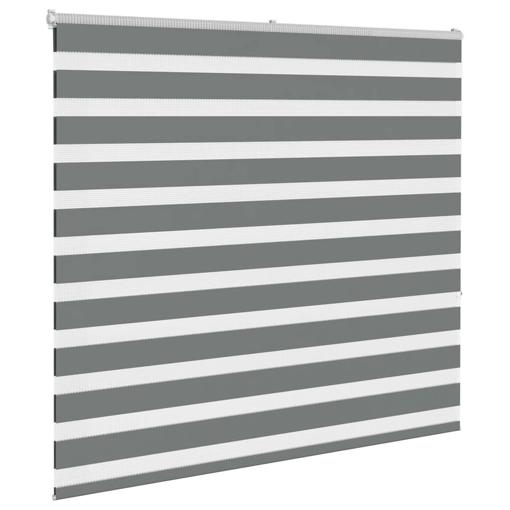 vidaXL Zebra Blind Dark Grey 160x150cm Fabric Width 155.9 cm Polyester