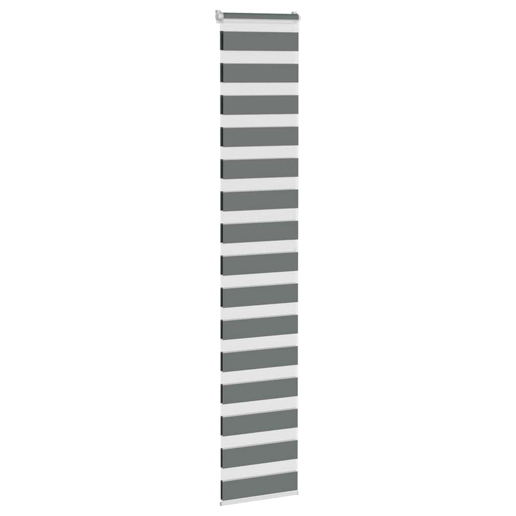 vidaXL Zebra Blind Dark Grey 50x200 cm Fabric Width 45,9 cm Polyester