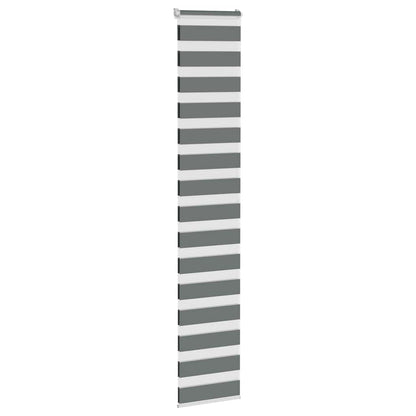vidaXL Zebra Blind Dark Grey 50x200 cm Fabric Width 45,9 cm Polyester