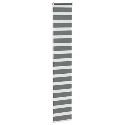 vidaXL Zebra Blind Dark Grey 50x200 cm Fabric Width 45,9 cm Polyester