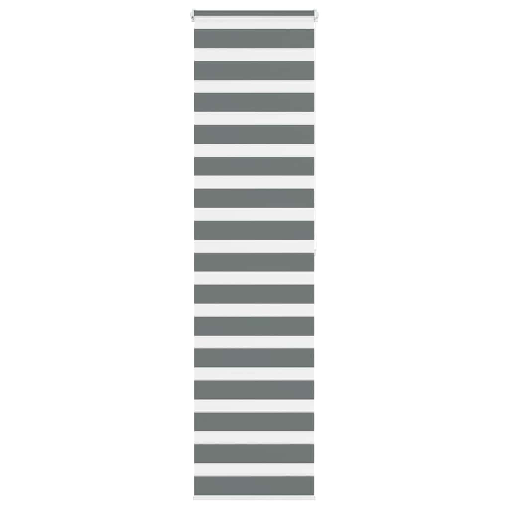 vidaXL Zebra Blind Dark Grey 55x200 cm Fabric Width 50,9 cm Polyester