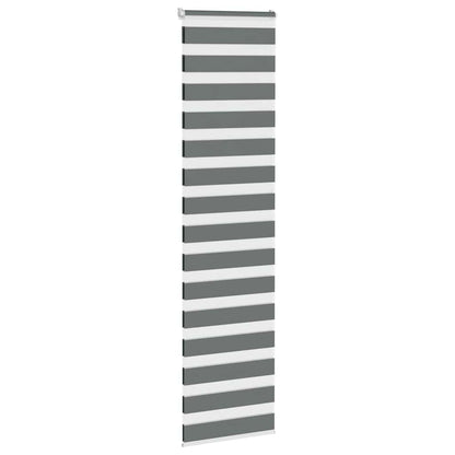 vidaXL Zebra Blind Dark Grey 55x200 cm Fabric Width 50,9 cm Polyester