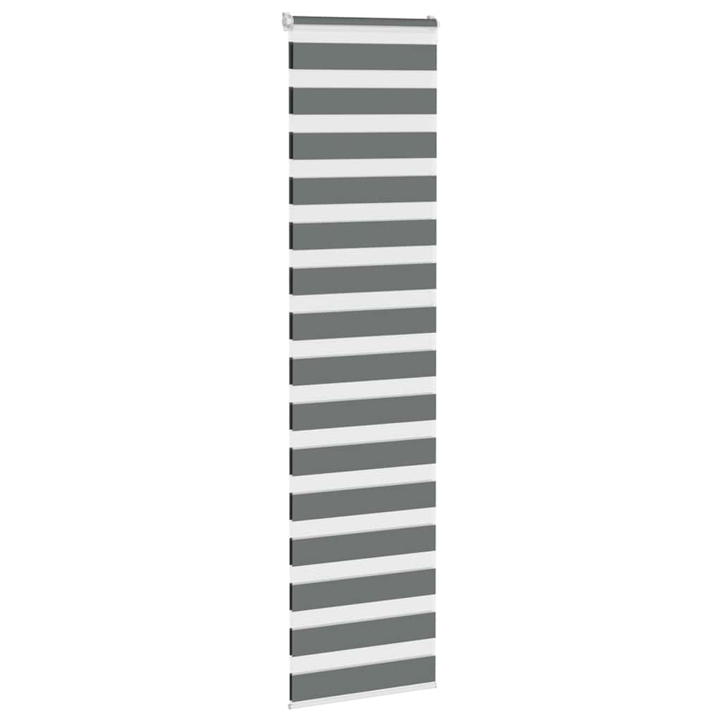 vidaXL Zebra Blind Dark Grey 65x200 cm Fabric Width 60,9 cm Polyester