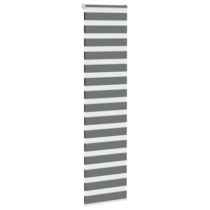 vidaXL Zebra Blind Dark Grey 65x200 cm Fabric Width 60,9 cm Polyester