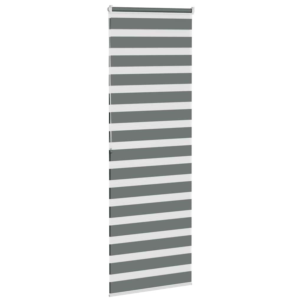 vidaXL Zebra Blind Dark Grey 75x200 cm Fabric Width 70,9 cm Polyester