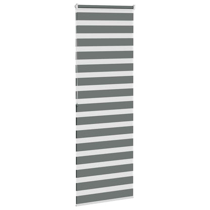 vidaXL Zebra Blind Dark Grey 75x200 cm Fabric Width 70,9 cm Polyester