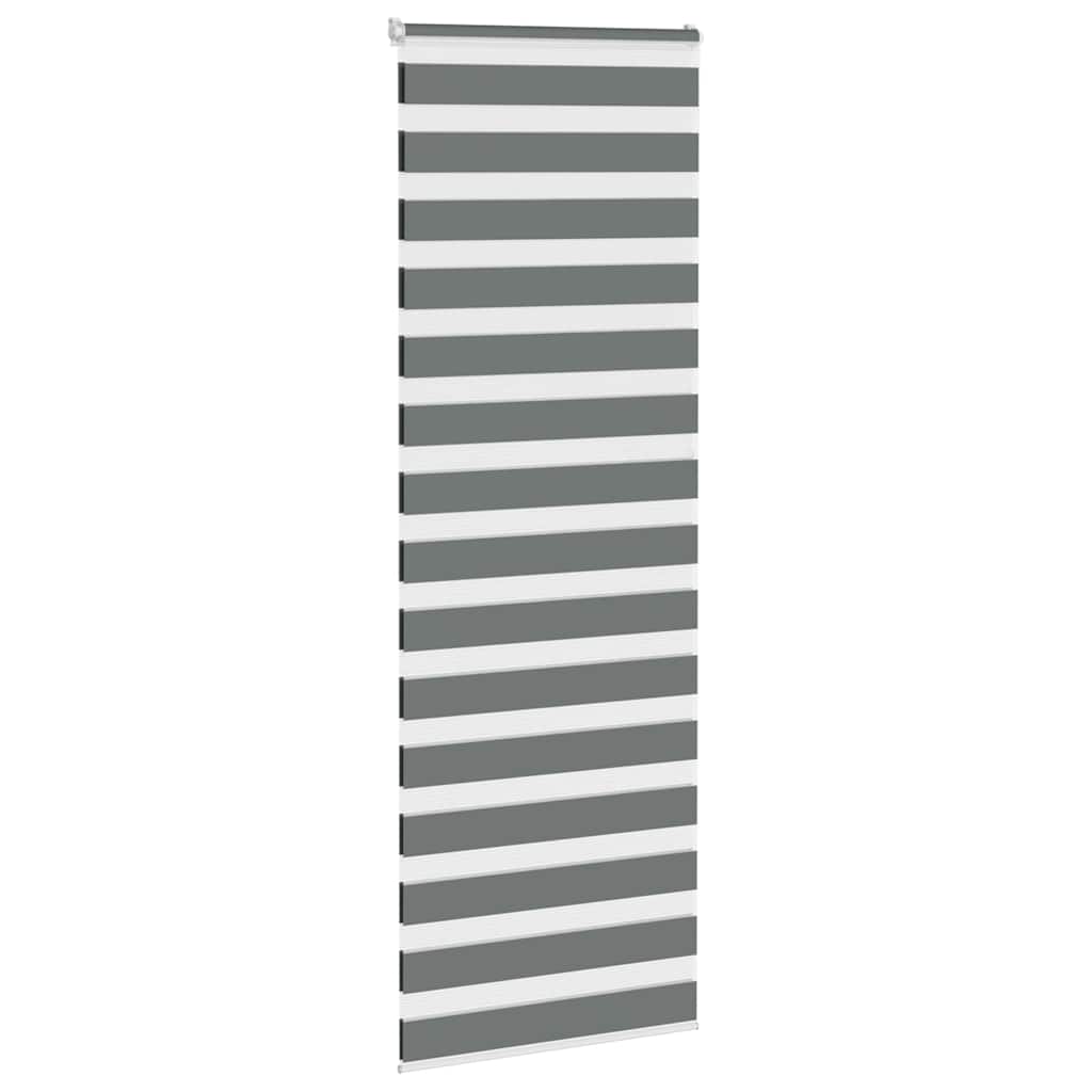 vidaXL Zebra Blind Dark Grey 85x200 cm Fabric Width 80,9 cm Polyester