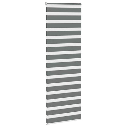 vidaXL Zebra Blind Dark Grey 85x200 cm Fabric Width 80,9 cm Polyester