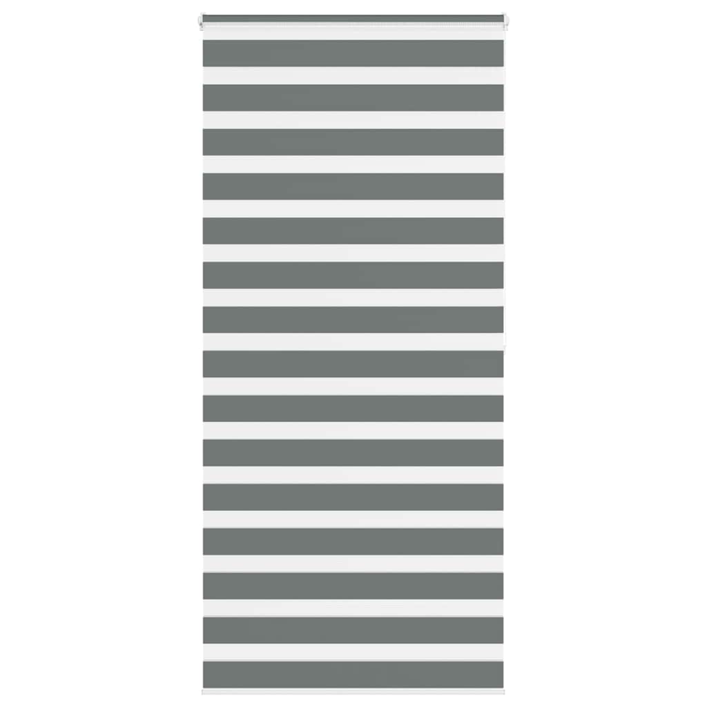 vidaXL Zebra Blind Dark Grey 95x200 cm Fabric Width 90,9 cm Polyester