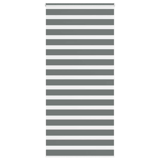 vidaXL Zebra Blind Dark Grey 95x200 cm Fabric Width 90,9 cm Polyester