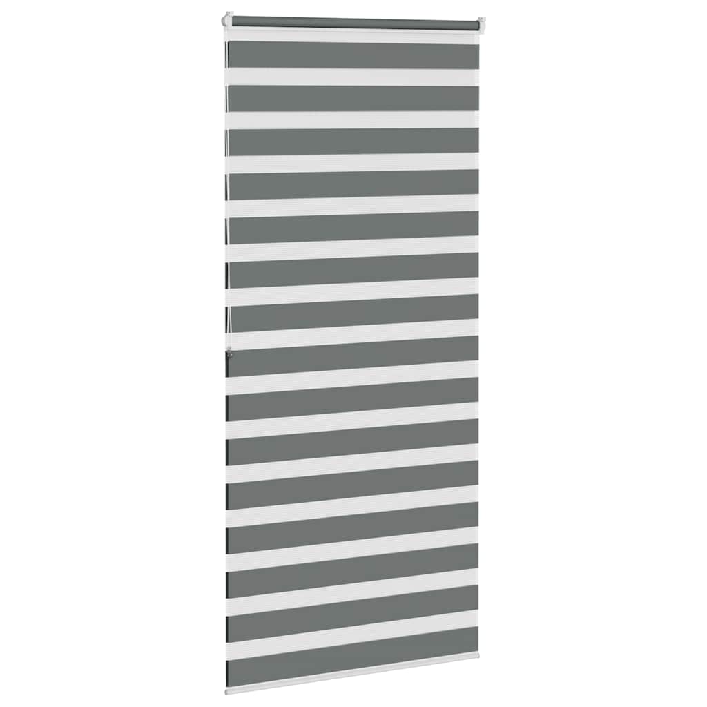 vidaXL Zebra Blind Dark Grey 100x200 cm Fabric Width 95,9 cm Polyester