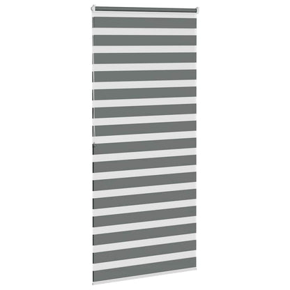 vidaXL Zebra Blind Dark Grey 100x200 cm Fabric Width 95,9 cm Polyester