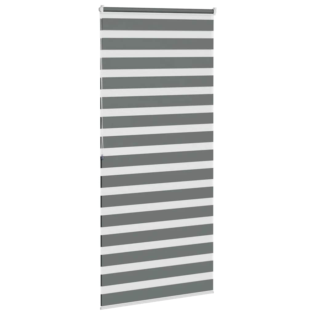 vidaXL Zebra Blind Dark Grey 105x200cm Fabric Width 100.9 cm Polyester